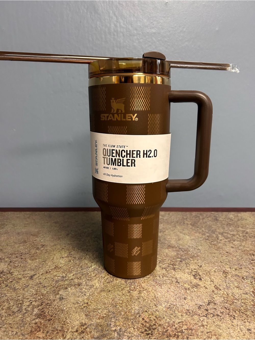 Authentic Brown LV Damier 40oz Quencher